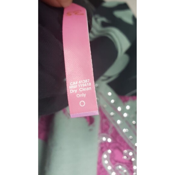 Christian Audigier Crystal Rock Womens Tunic Top M Navy Blue Floral Y2K Limited - Picture 5 of 6